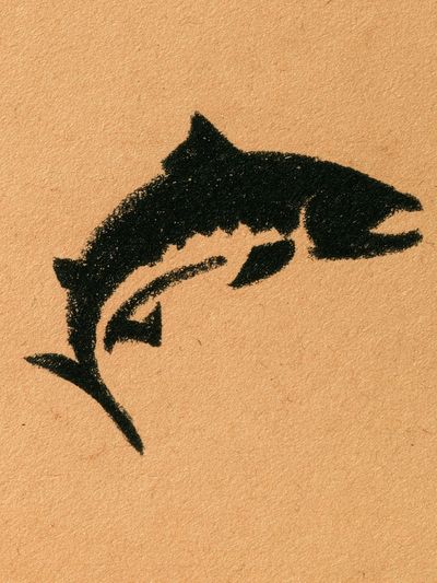 Jumping Dolphin Ink Print. poster