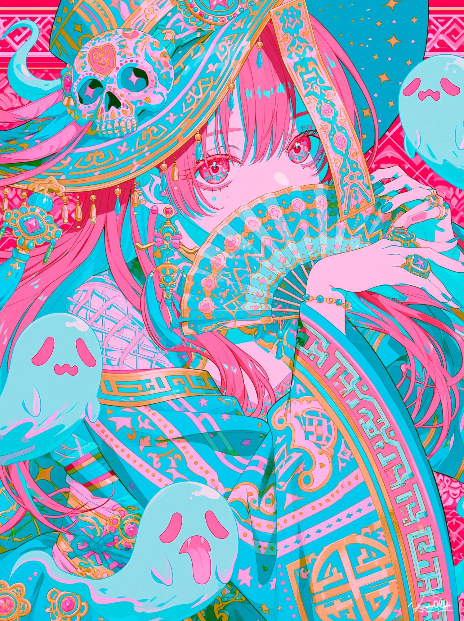 Pastel Anime Ghost Girl Poster. poster detail