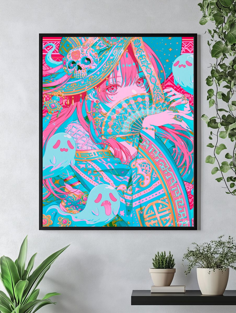 Pastel Anime Ghost Girl Poster. — room view 4