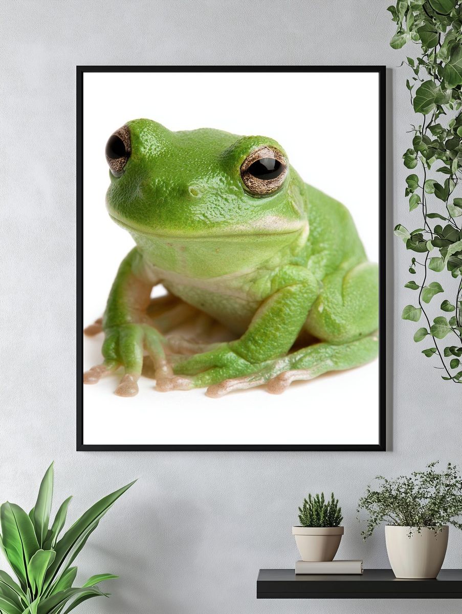 Green Tree Frog Photography Poster. — room view 4