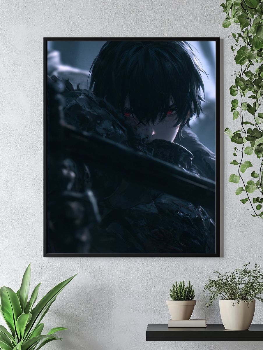 Dark Anime Warrior Poster. — room view 4