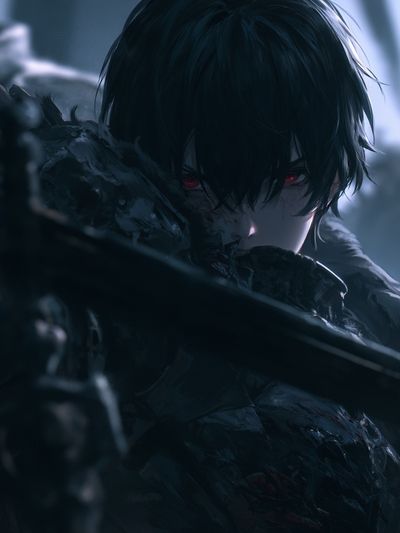 Dark Anime Warrior Poster. poster