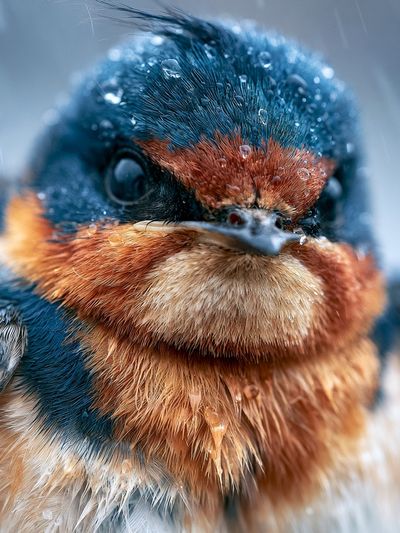 Wet Swallow Portrait Poster. poster