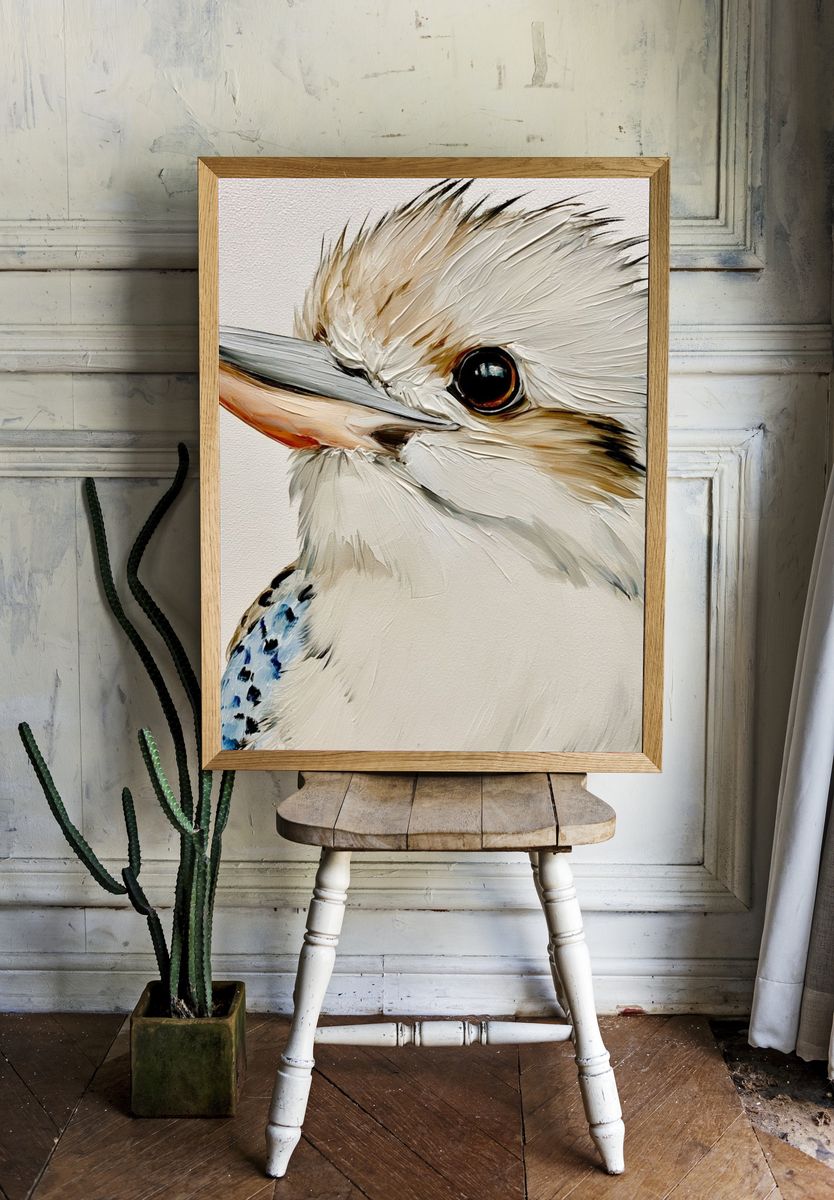 Kookaburra Portrait Illustration Poster. room preview