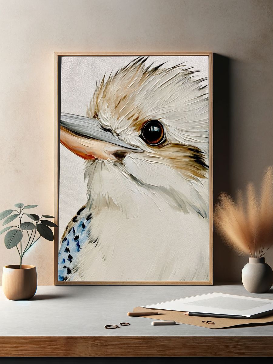 Kookaburra Portrait Illustration Poster. — room view 2