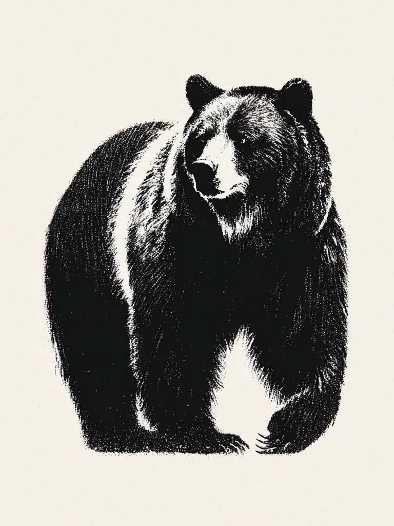 Black Bear Ink Poster. poster — animals art