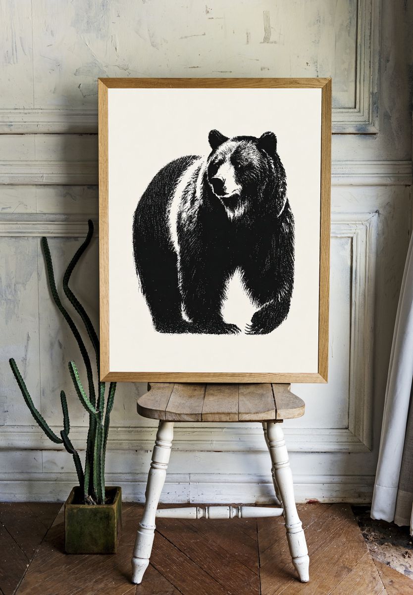 Black Bear Ink Poster room preview