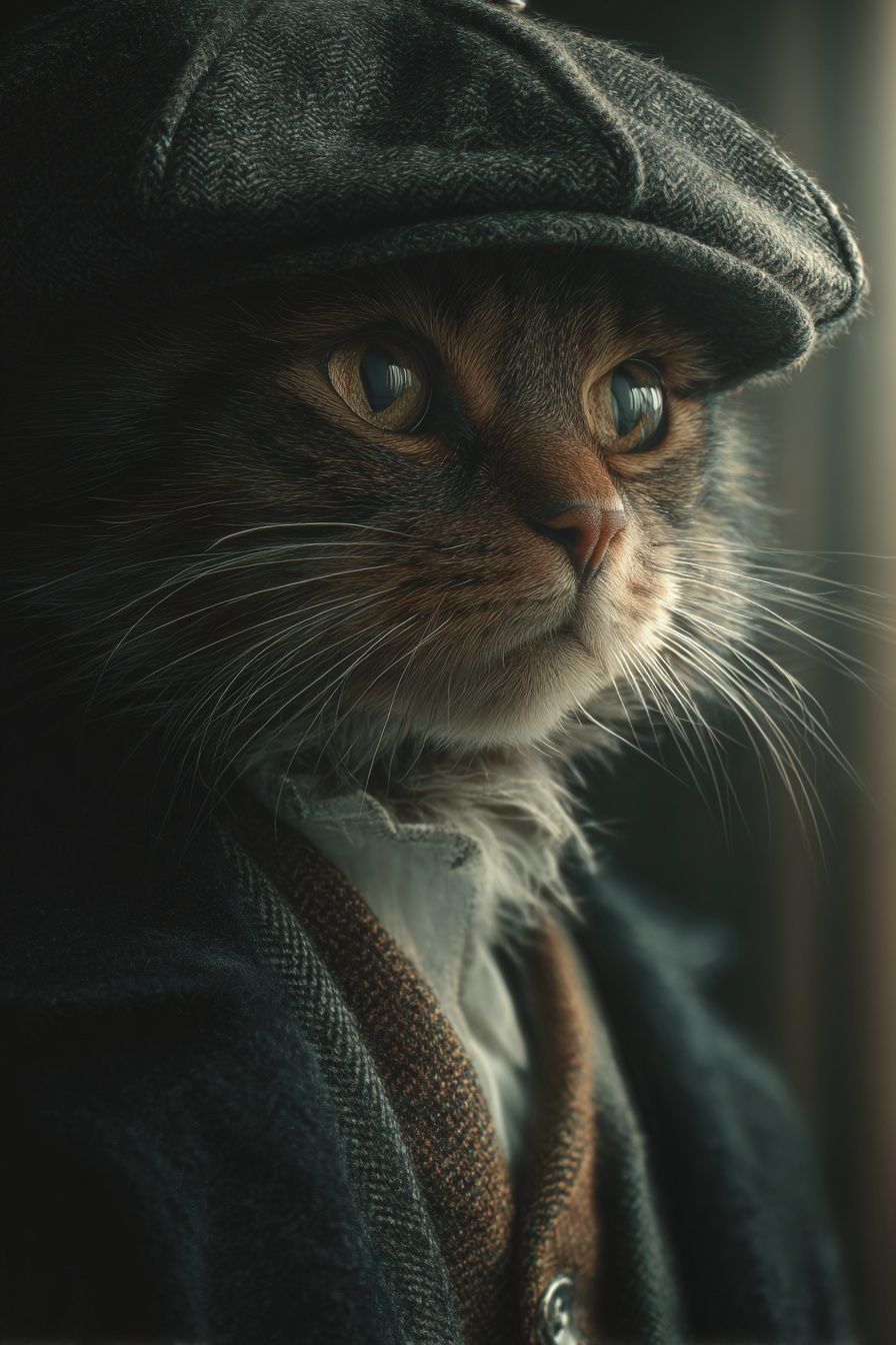 Gentleman Cat Portrait Print. poster detail