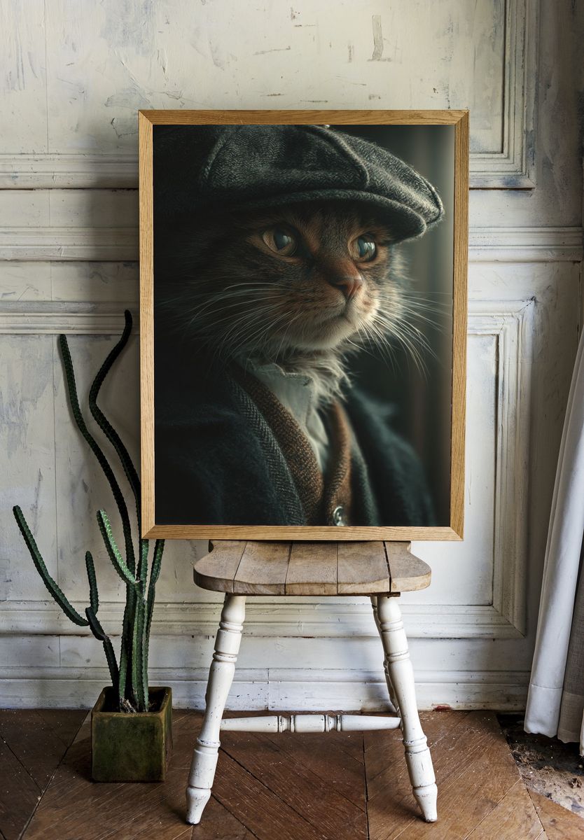 Gentleman Cat Portrait Print. — room view 1