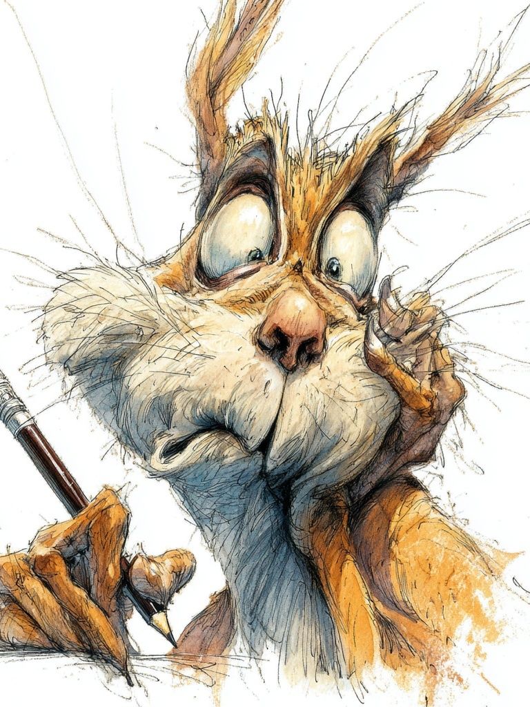 Sketchy Rabbit Portrait Poster. poster — animals art