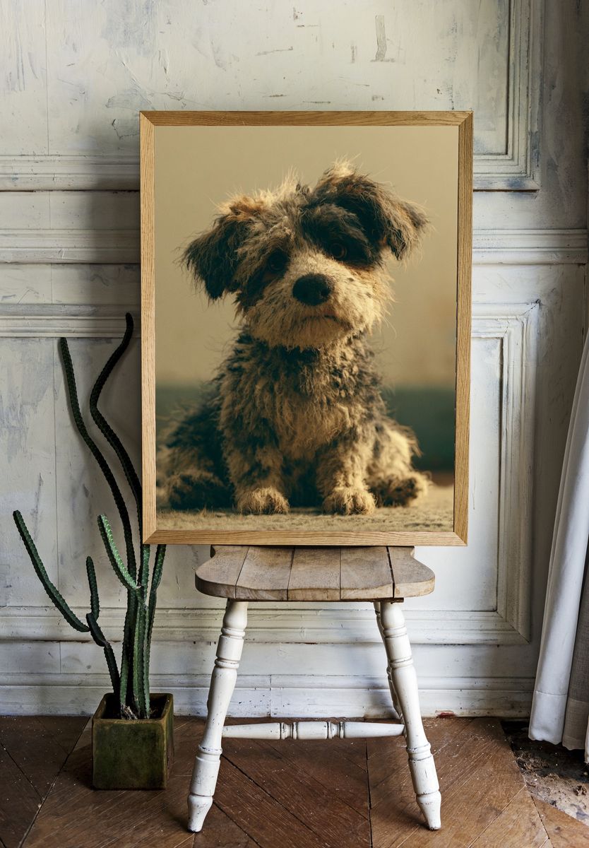Scruffy Puppy Portrait Poster. — room view 1