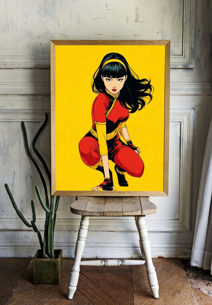 Anime Warrior Portrait Print. — room view 1