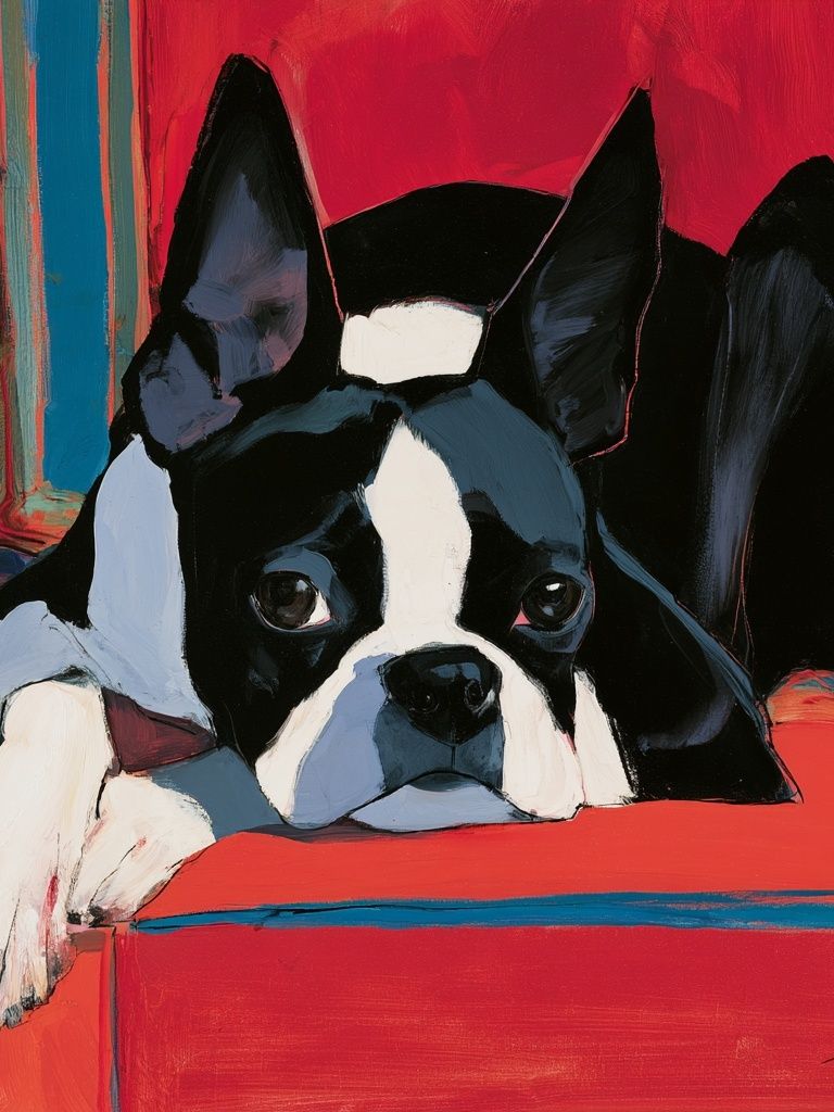 Boston Terrier Portrait Poster. poster — animals art