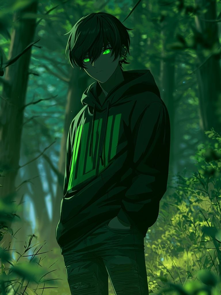 Forest Anime Boy Poster. poster detail