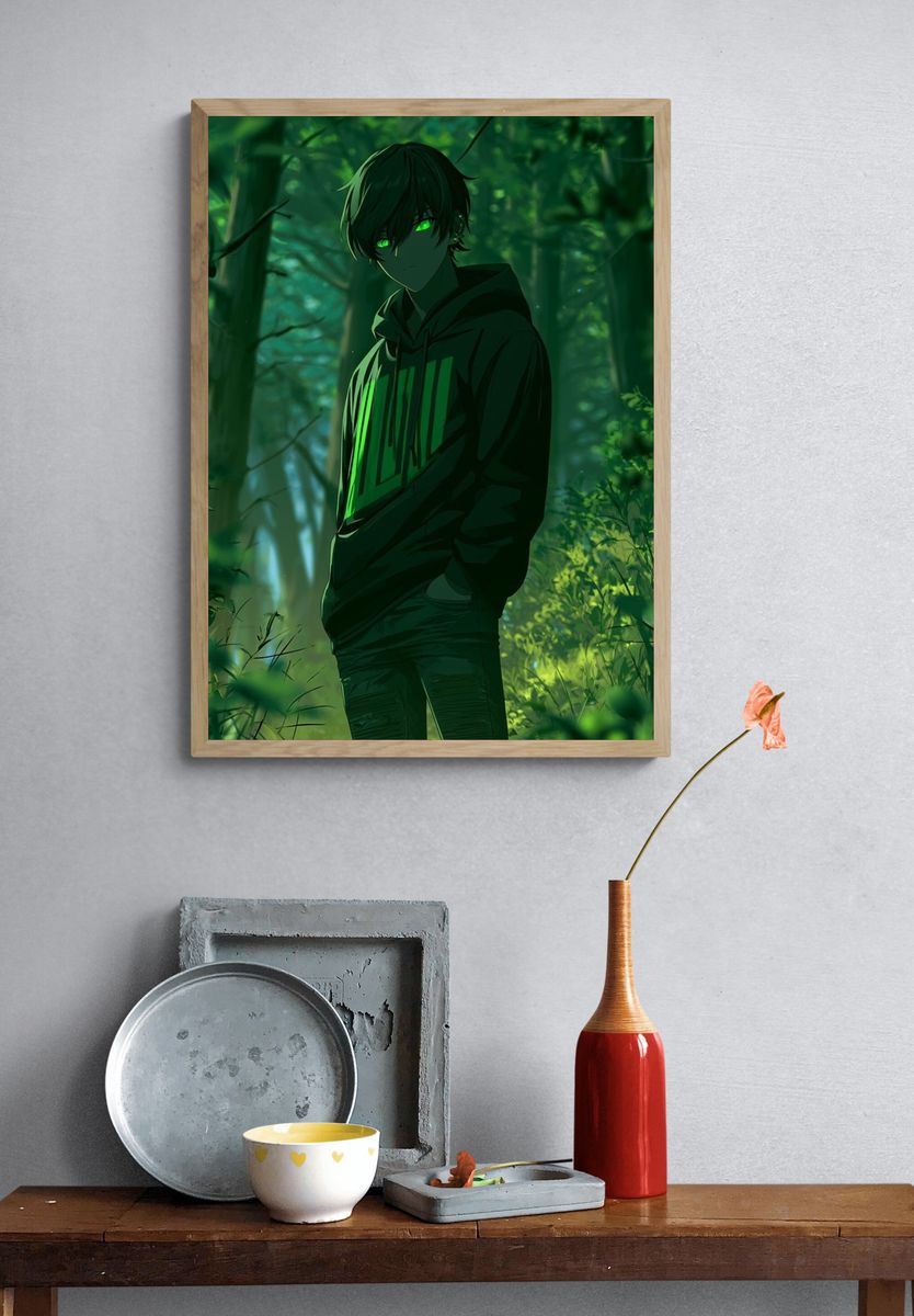 Forest Anime Boy Poster. — room view 3