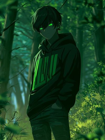 Forest Anime Boy Poster.