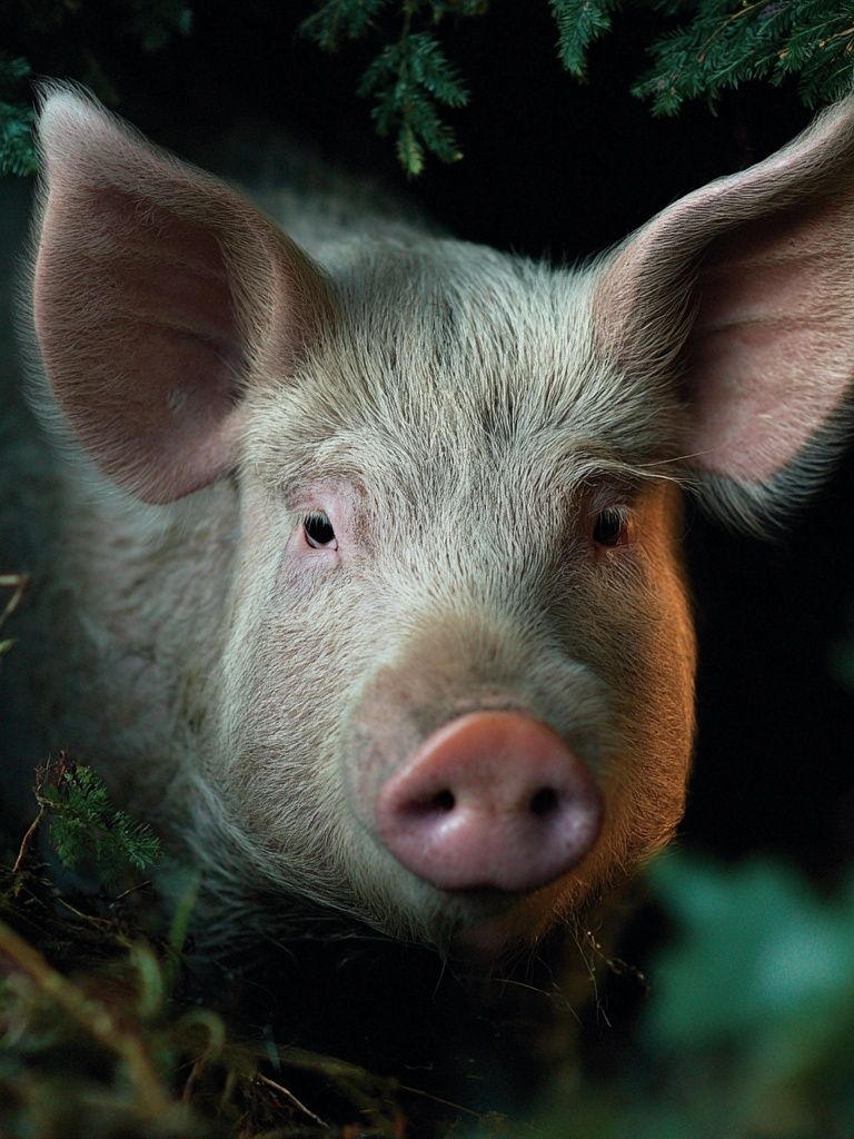 Forest Pig Portrait Photography Poster. poster — animals art