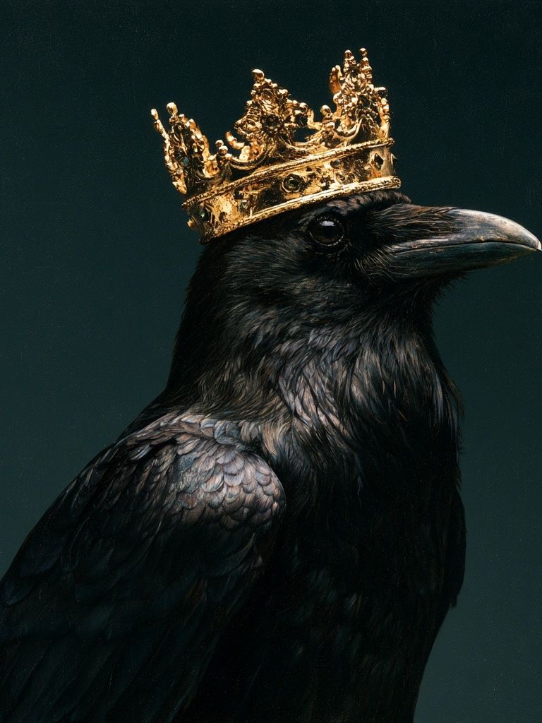 Crowned Raven Portrait Poster. poster detail