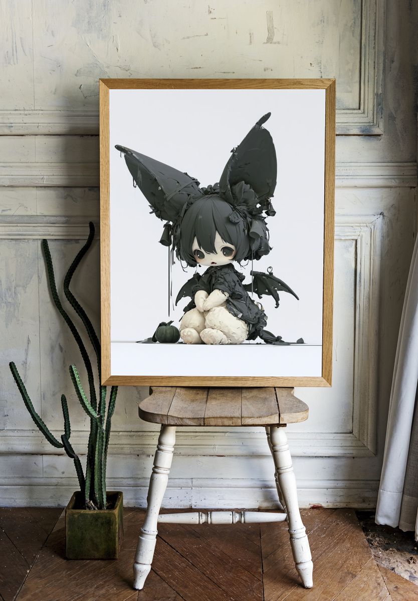 Dark Chibi Bat Girl Poster. — room view 1