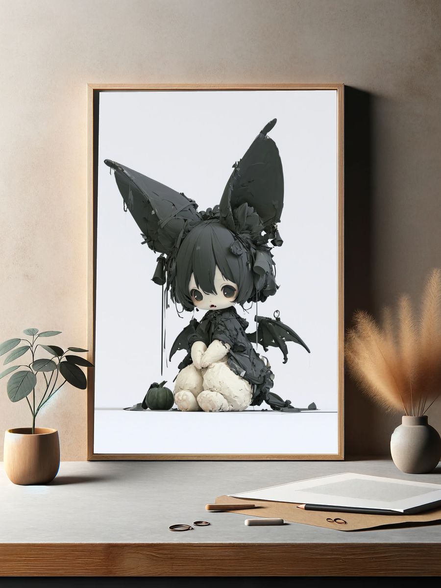 Dark Chibi Bat Girl Poster. — room view 2