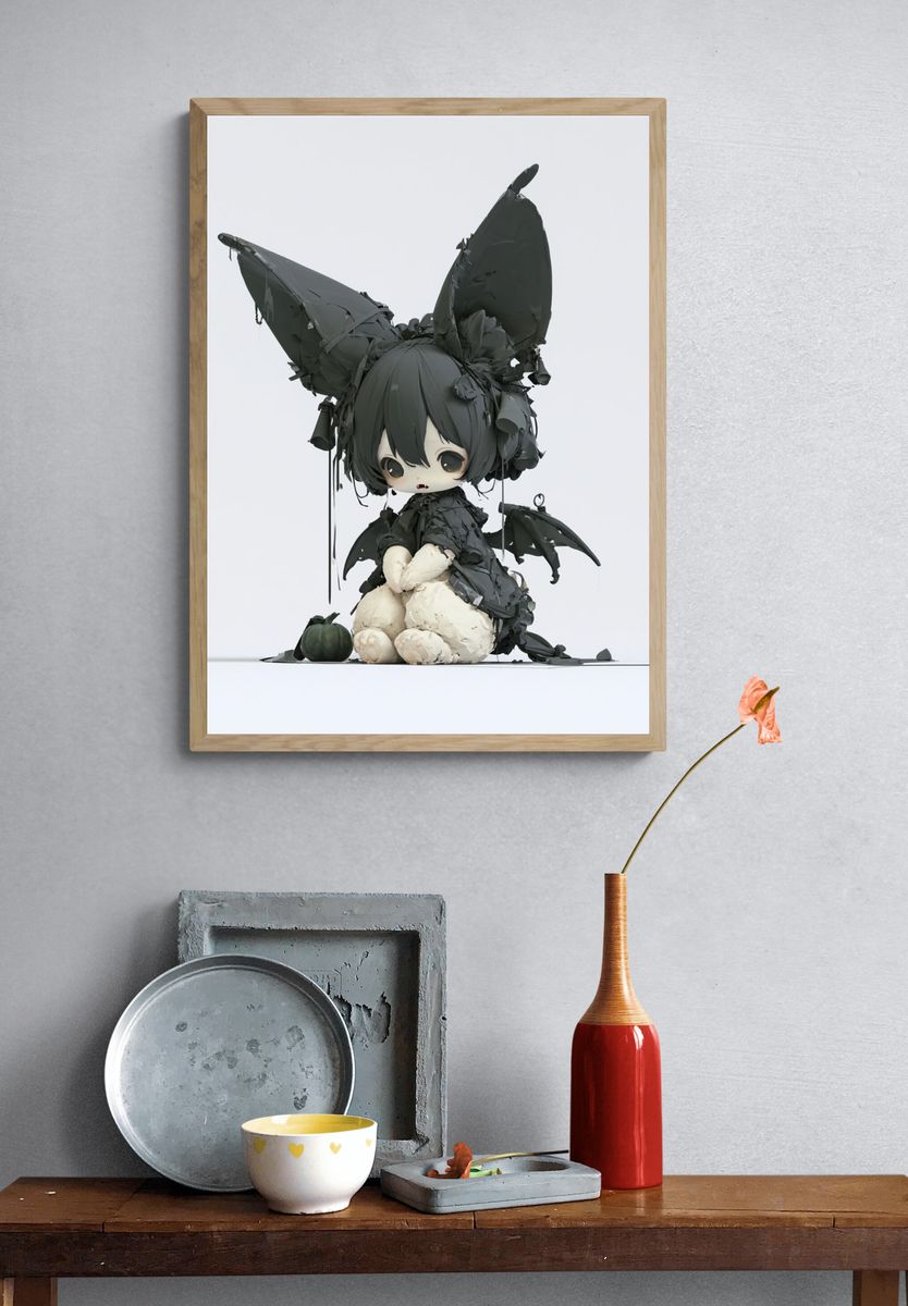 Dark Chibi Bat Girl Poster. — room view 3