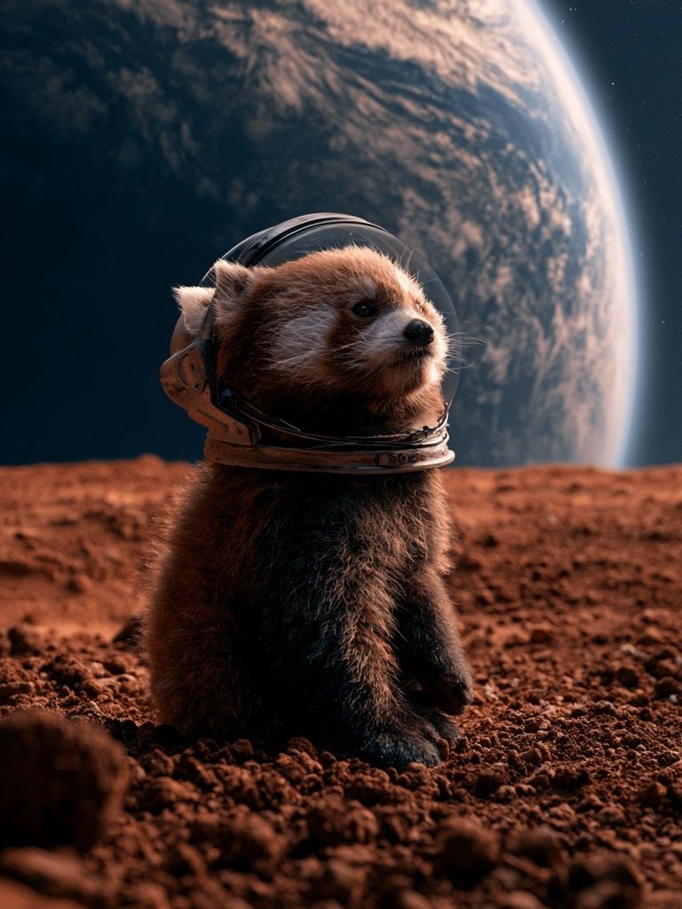 Astronaut Red Panda Space Poster. poster — animals art