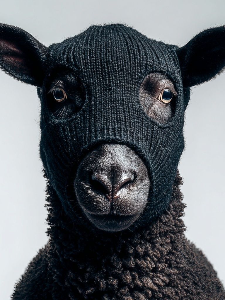 Black Sheep Portrait Print. poster — animals art
