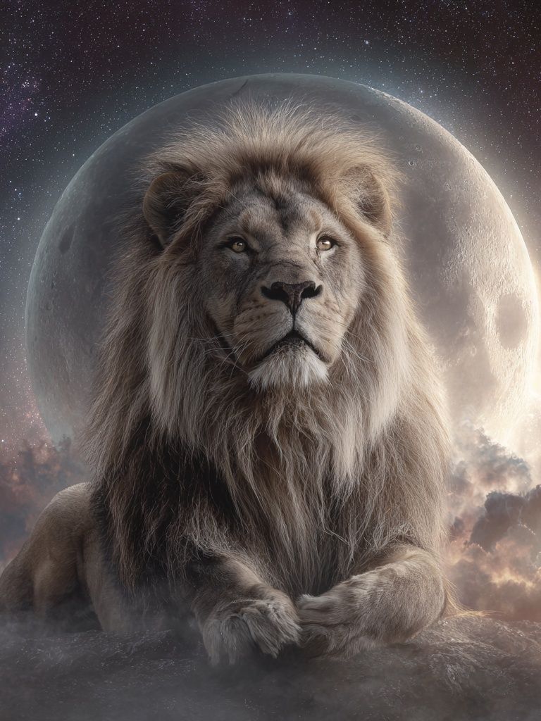 Celestial Lion Portrait Poster. poster — animals art