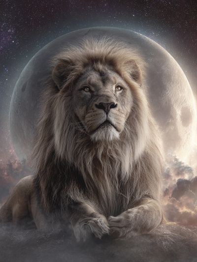 Celestial Lion Portrait Poster. poster
