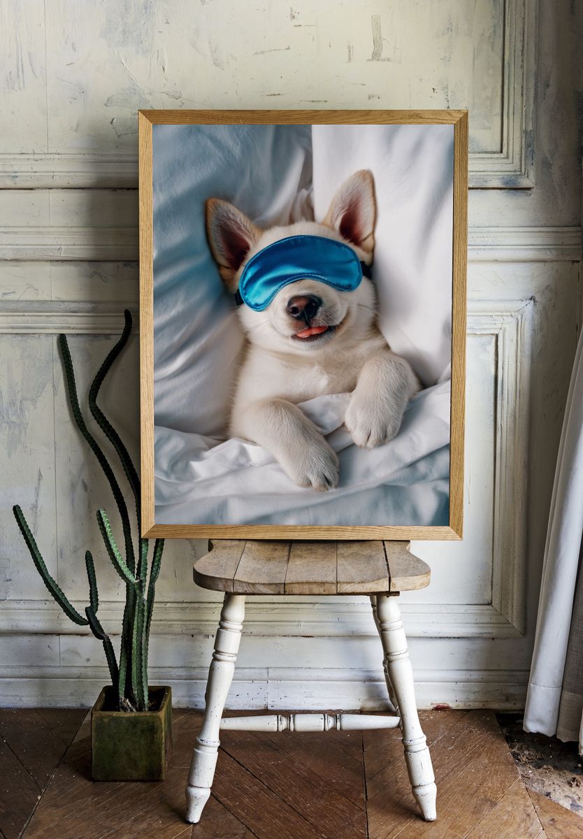 Sleeping Puppy Photography Poster. — room view 1