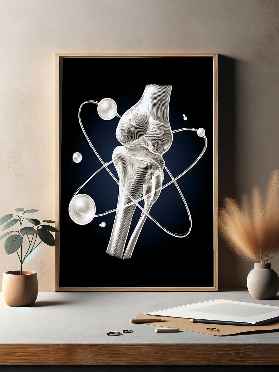 Atomic Knee Joint Illustration Poster. — room view 2