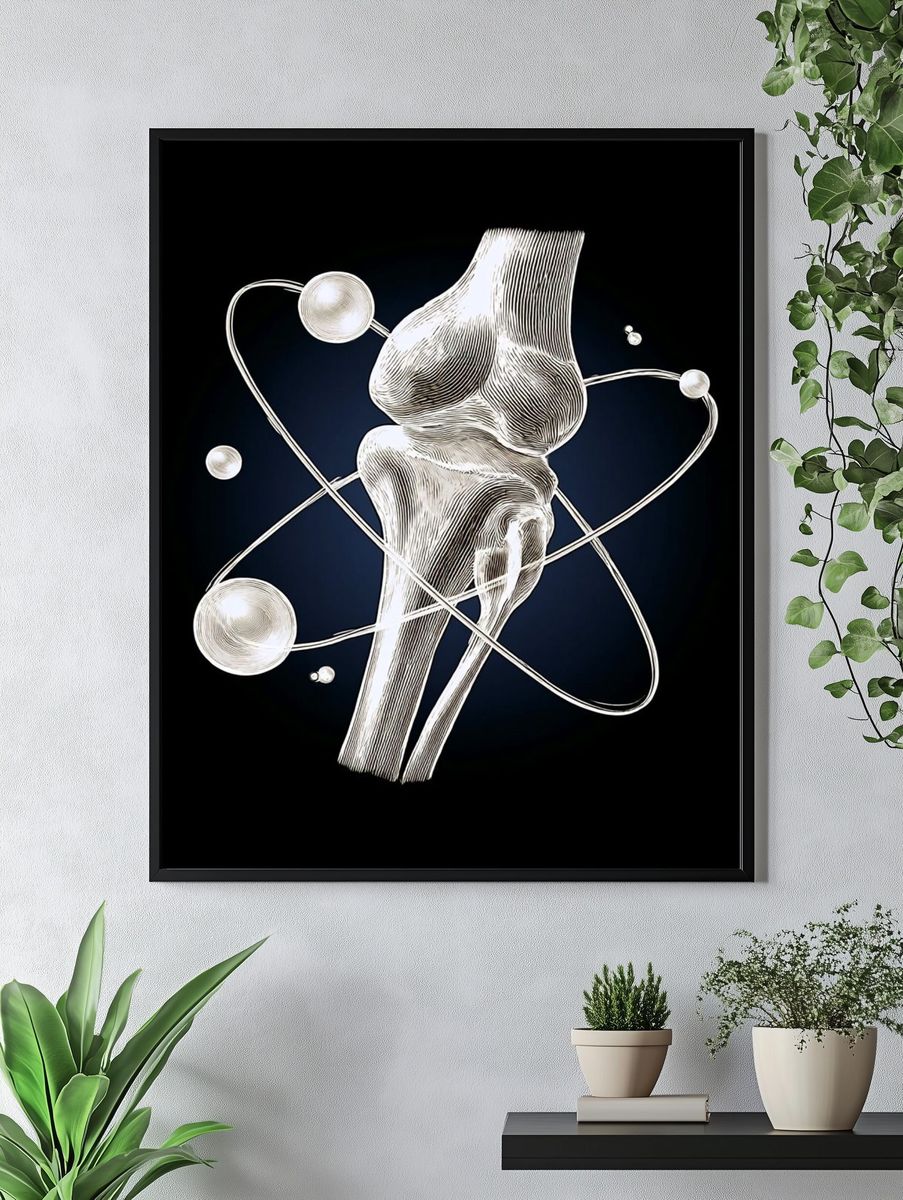 Atomic Knee Joint Illustration Poster. — room view 4