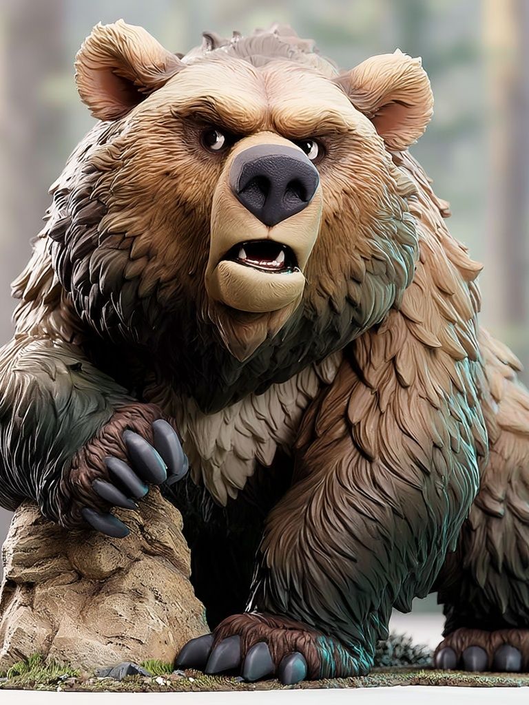 Grizzly Bear Sculpture Poster. poster — animals art