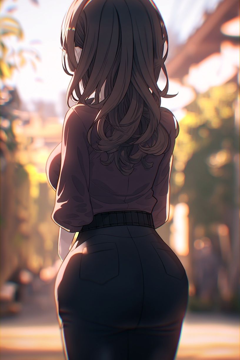 Sunlit Anime Girl Portrait Print. poster — anime art