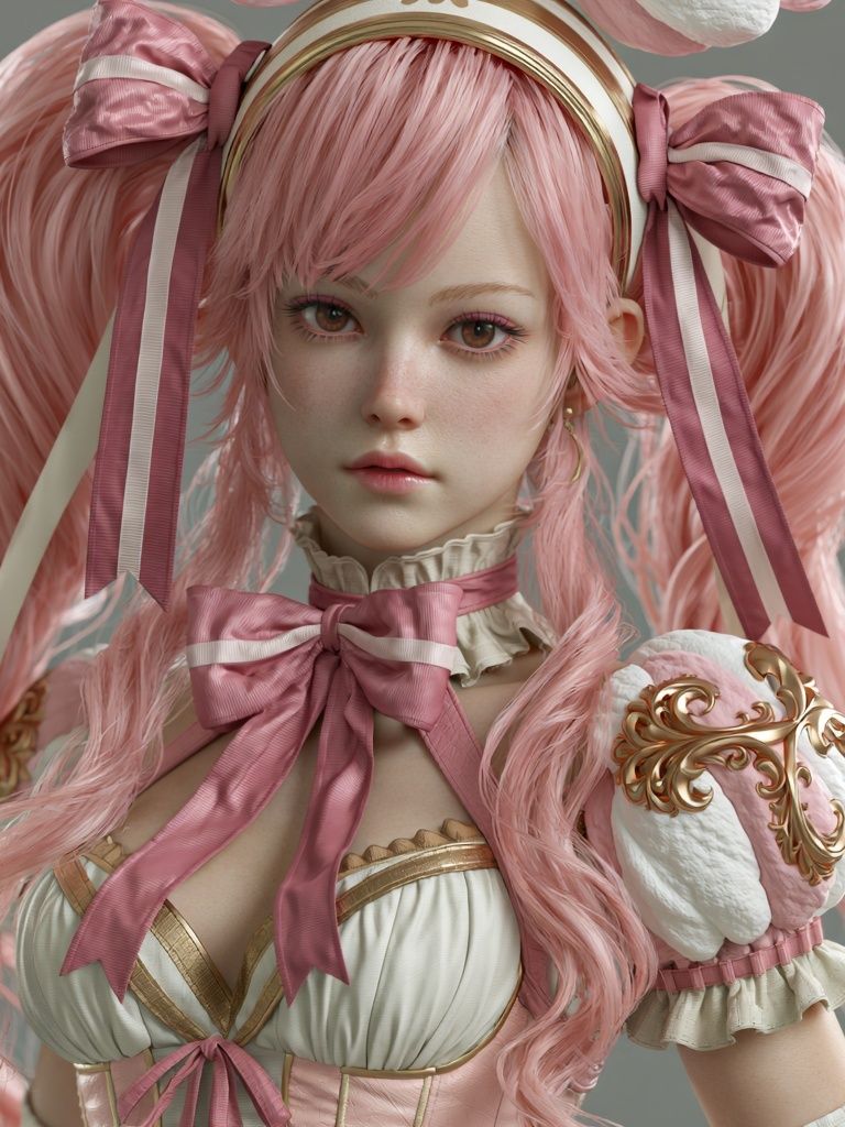 Pink Anime Doll Portrait Poster. poster detail