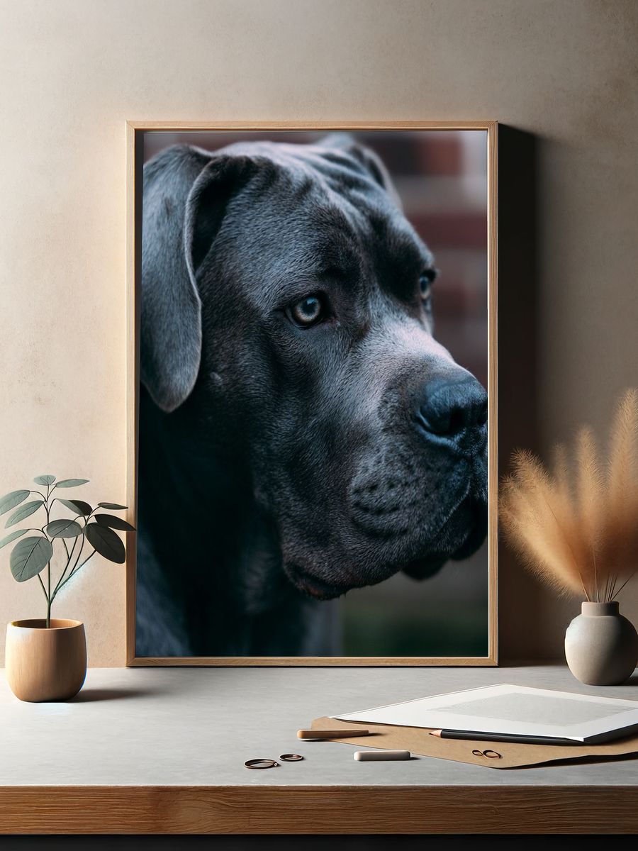 Black Labrador Portrait Poster. — room view 2