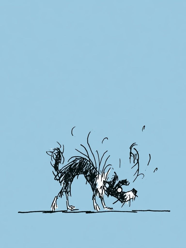 Playful Dog Sketch Print. poster — animals art