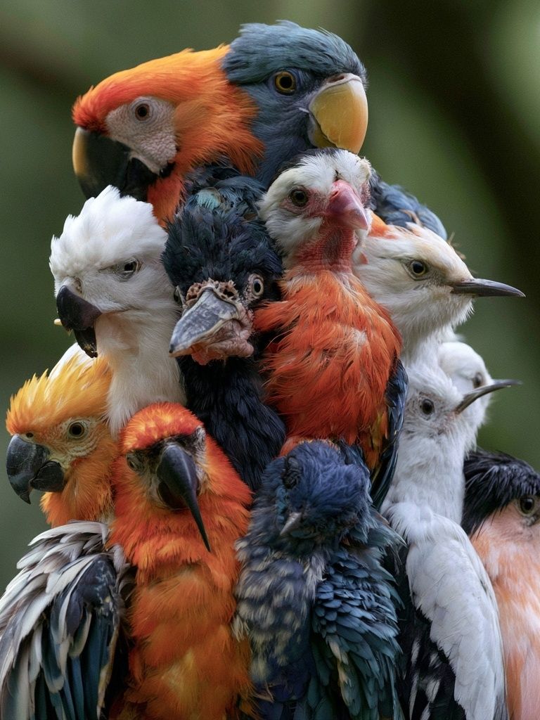 Colorful Parrot Cluster Photography Poster. poster — animals art