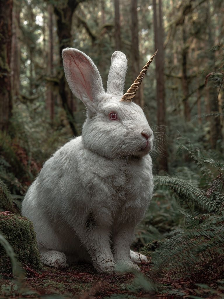 Unicorn Rabbit Forest Poster. poster — animals art