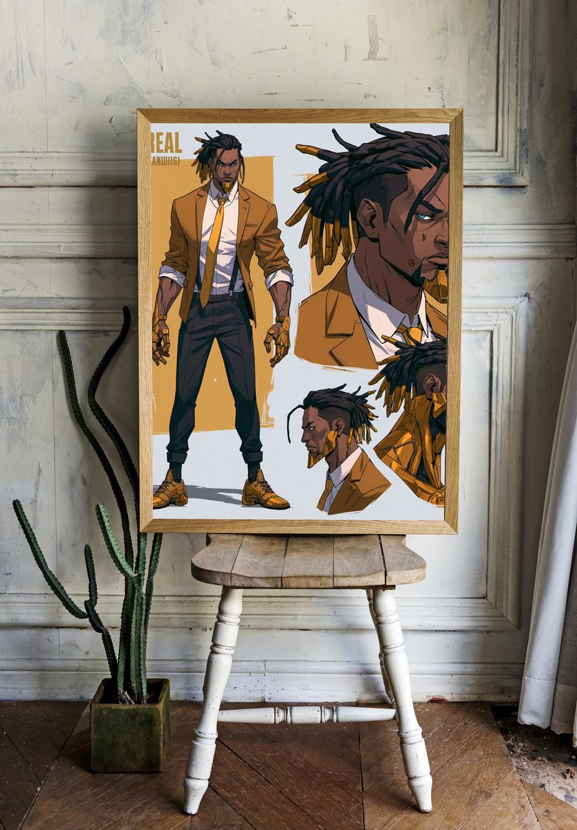 Rahreal Character Sheet Poster. — room view 1