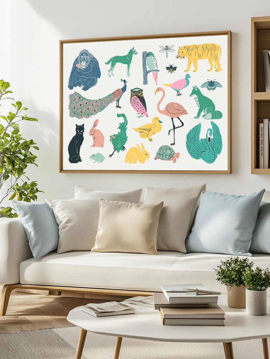 Anime Portrait Quartet Print. — room view 2