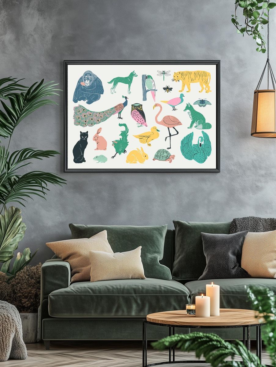 Anime Portrait Quartet Print. — room view 4