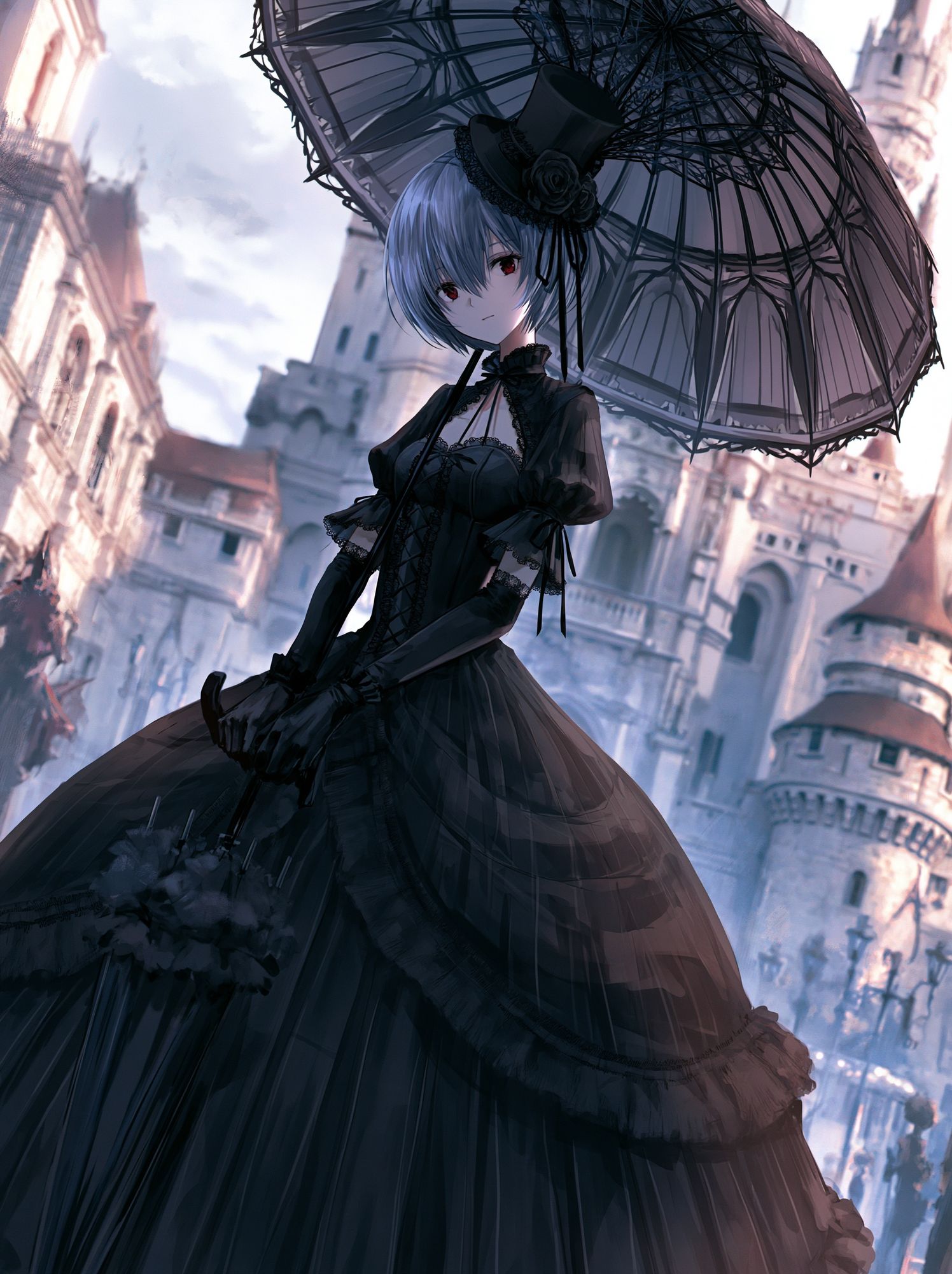 Gothic Anime Girl Illustration Poster. poster — anime art