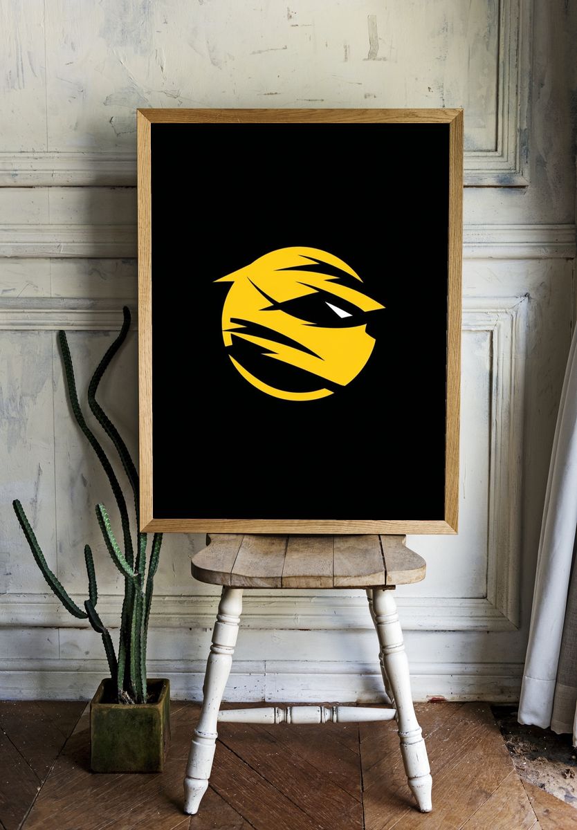Yellow Tiger Emblem Poster. room preview