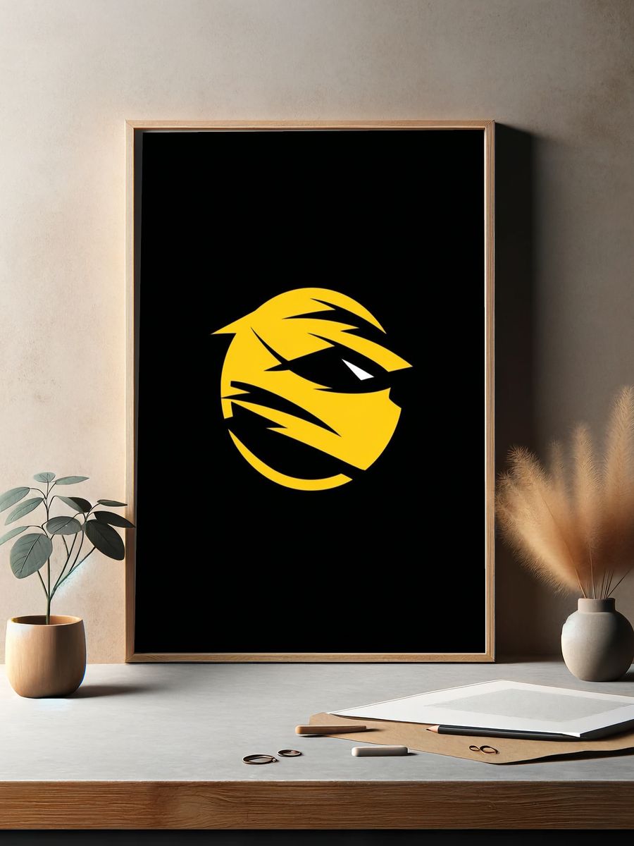 Yellow Tiger Emblem Poster. — room view 2
