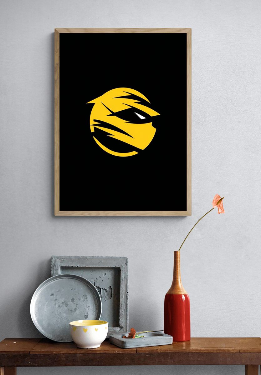 Yellow Tiger Emblem Poster. — room view 3