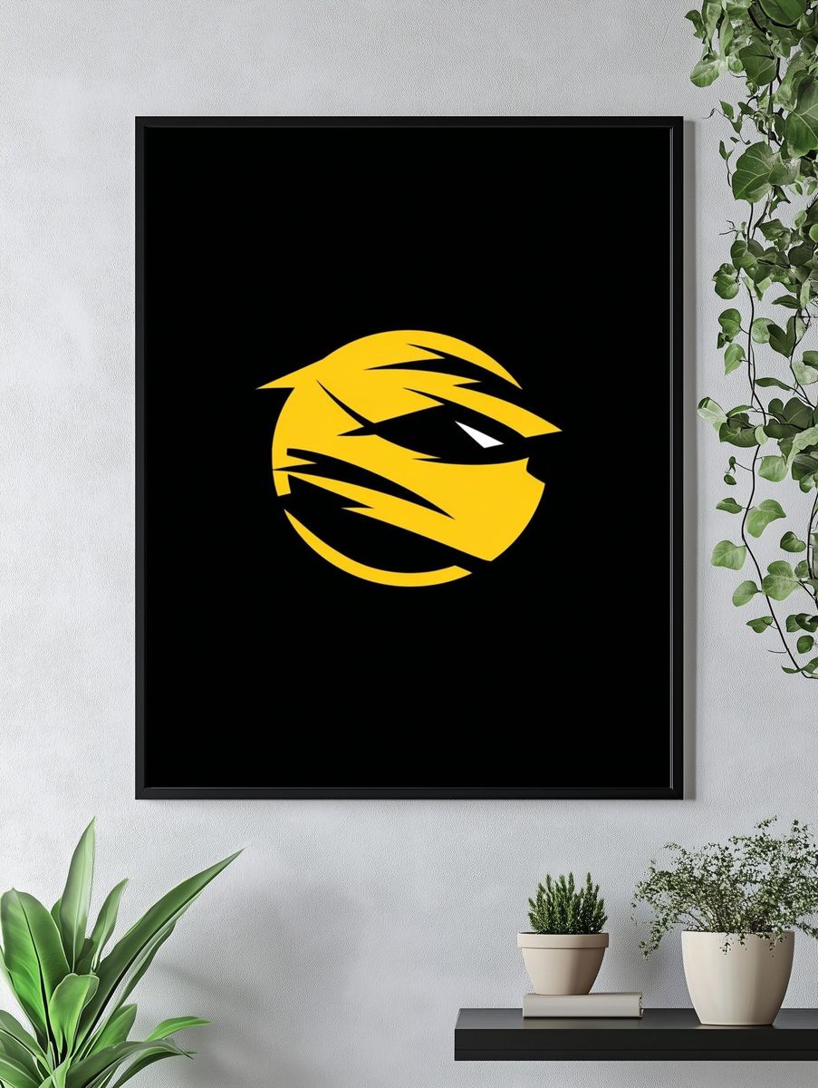 Yellow Tiger Emblem Poster. — room view 4