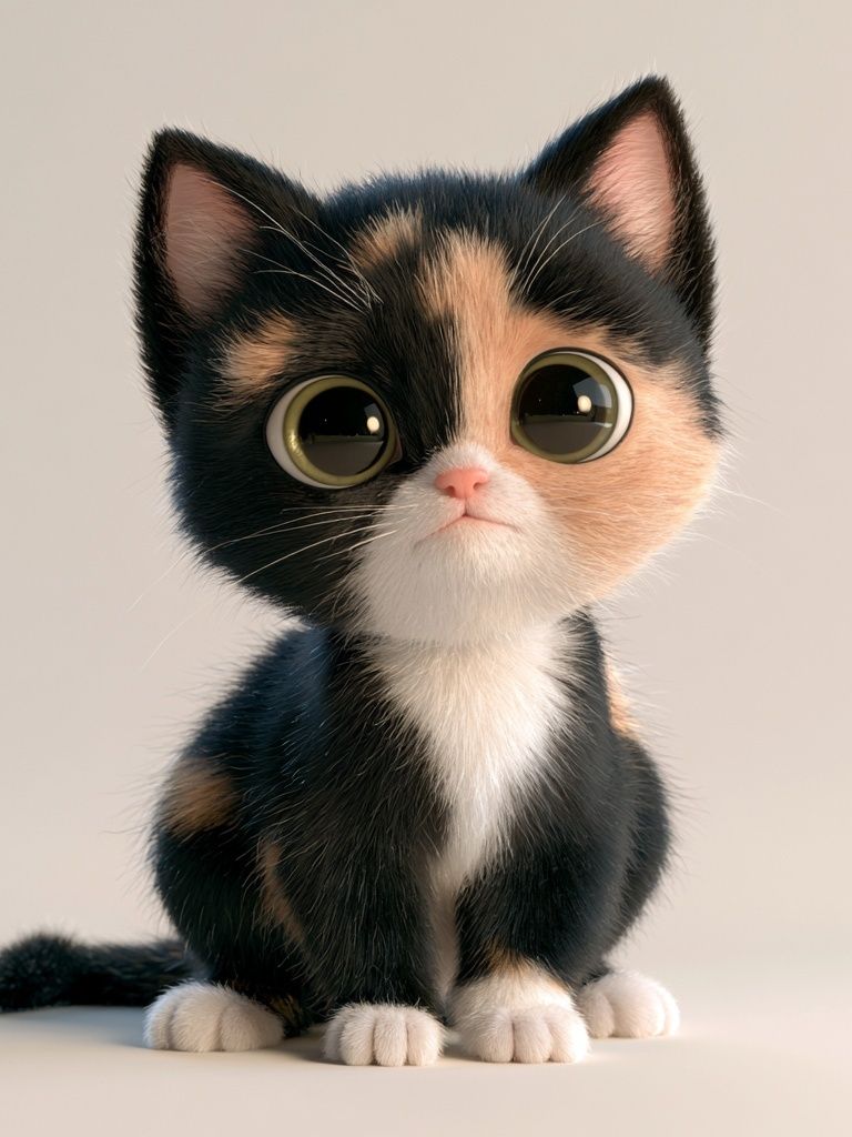 Cute Calico Kitten Photography Poster. poster — animals art