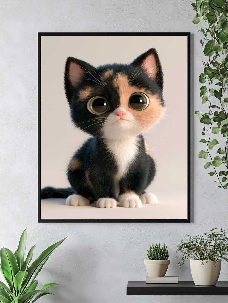 Cute Calico Kitten Photography Poster. — room view 4