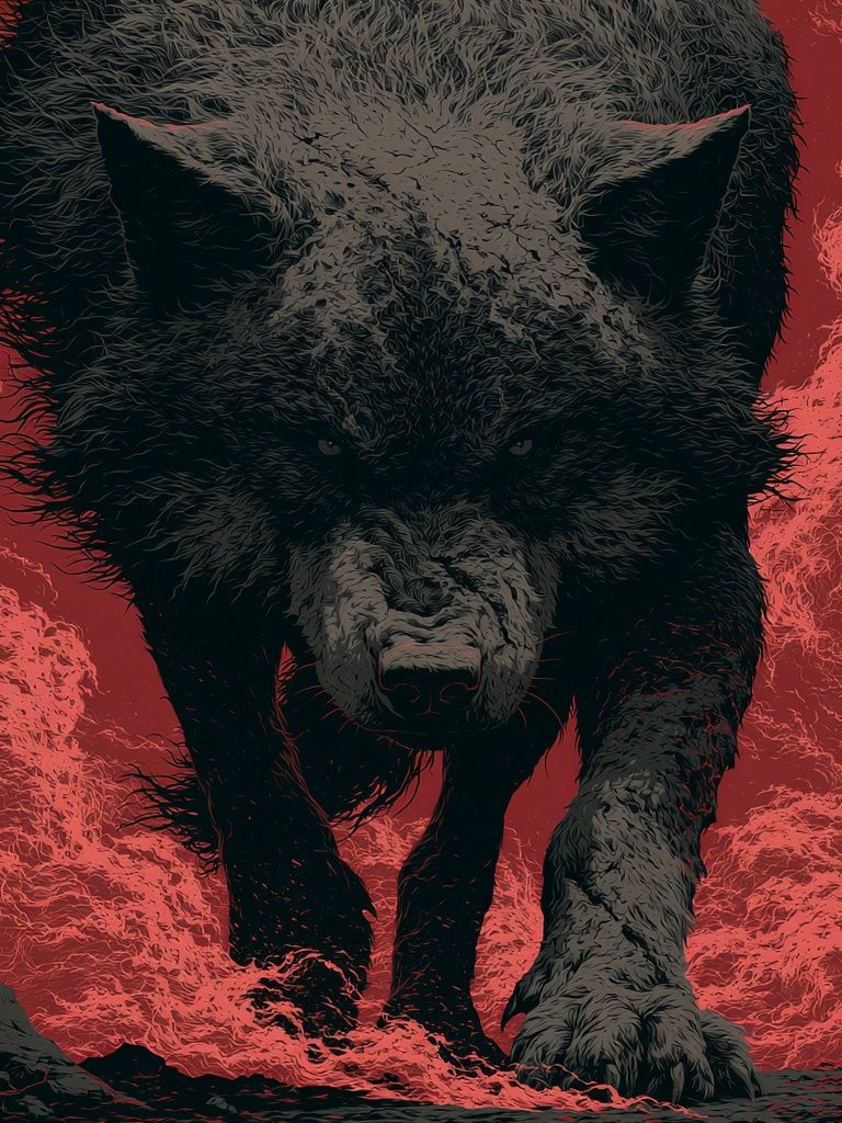 Fierce Wolf Illustration Poster. poster — animals art